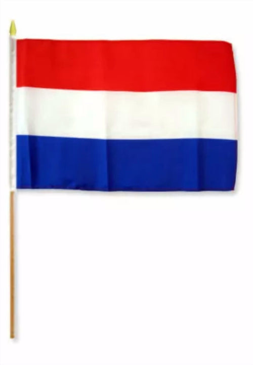 12X18 12"X18" Netherlands Holland Stick Flag Wood Staff Premium Polyester 100D