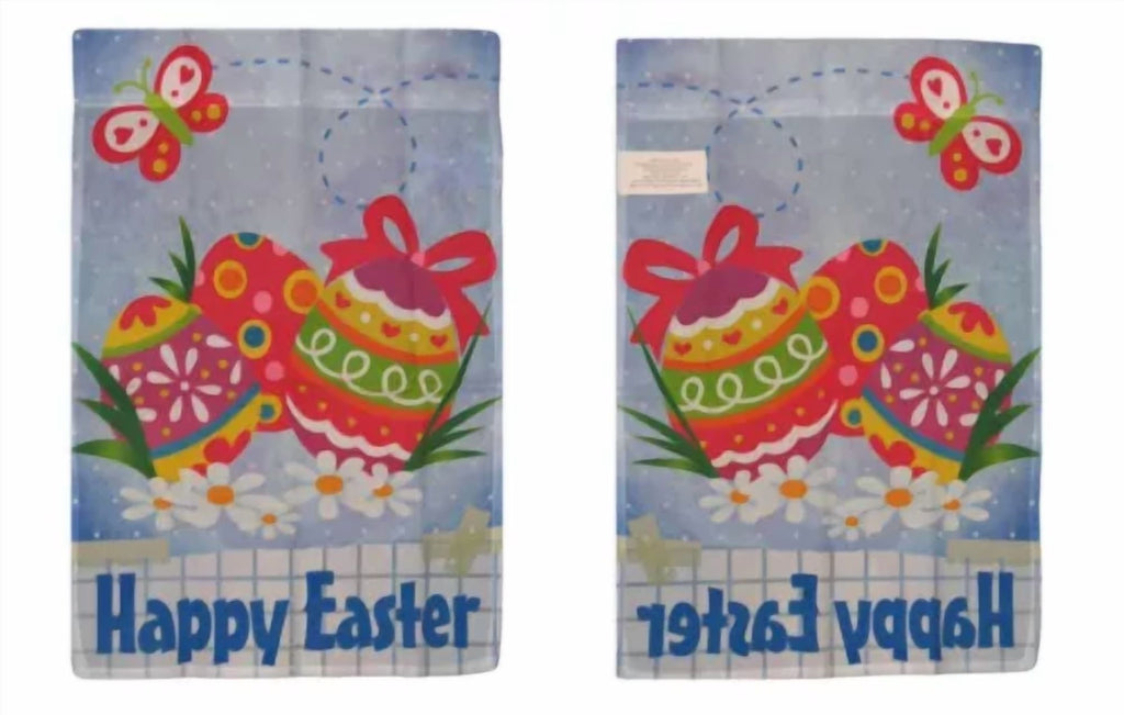 12X18 Happy Easter Eggs Banner Sleeved Garden 12"X18" Flag