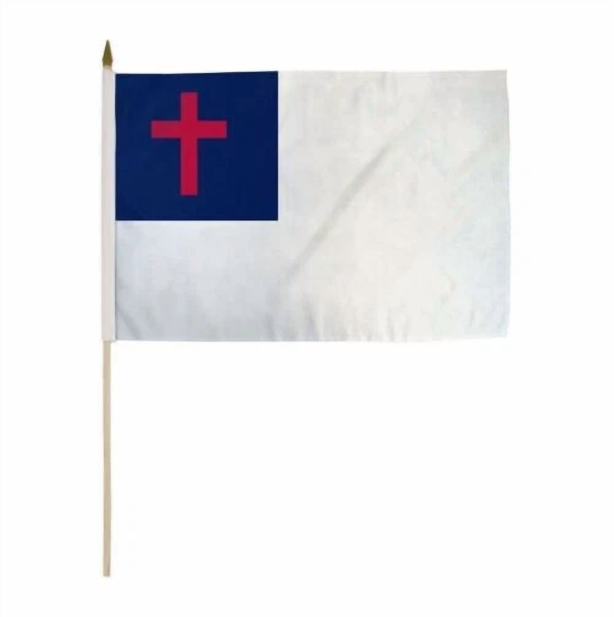 12X18 Inches 12 X18 Christian Stick Flag Wood Staff Premium 100D Fabric