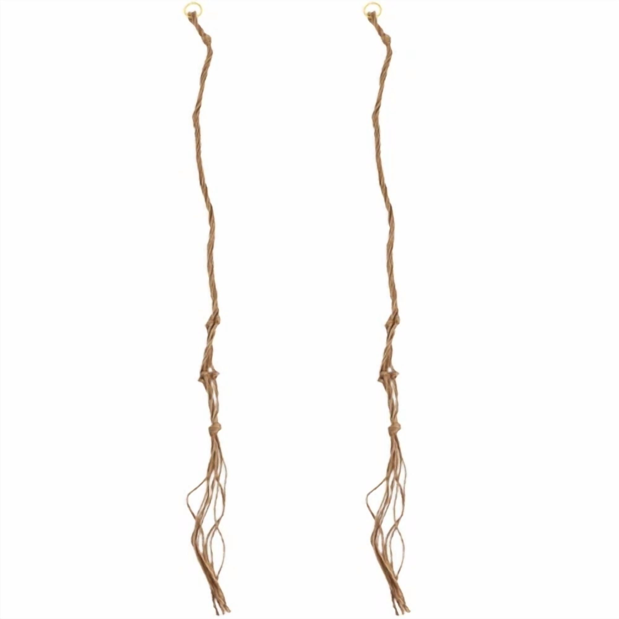 2 Pcs Hanging Basket Net Bag Jute Holder Plant Hangers Indoor/Outdoor