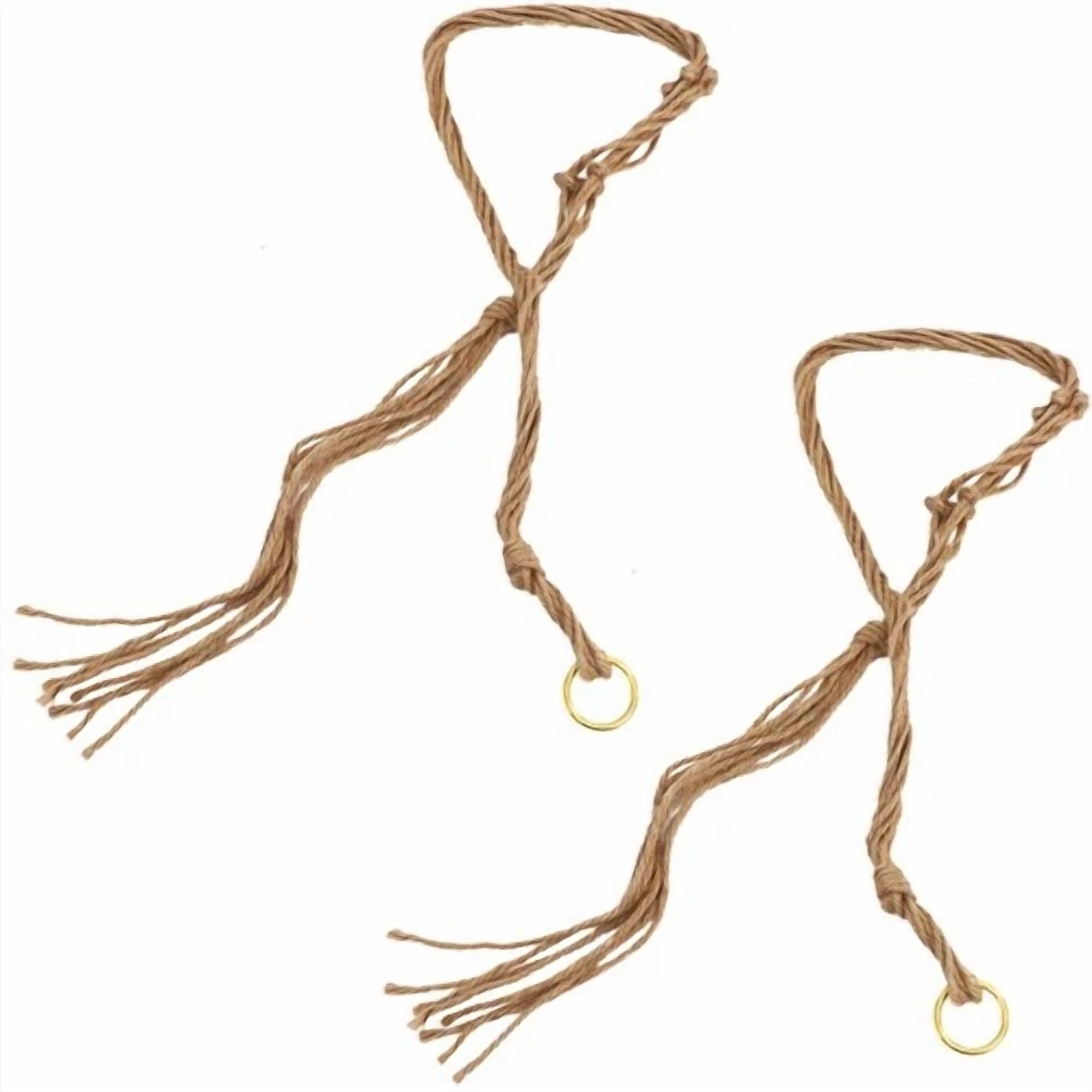 2 Pcs Plant Hanger Hanging Basket Net Bag Flower Pot Jute Hangers Outdoor
