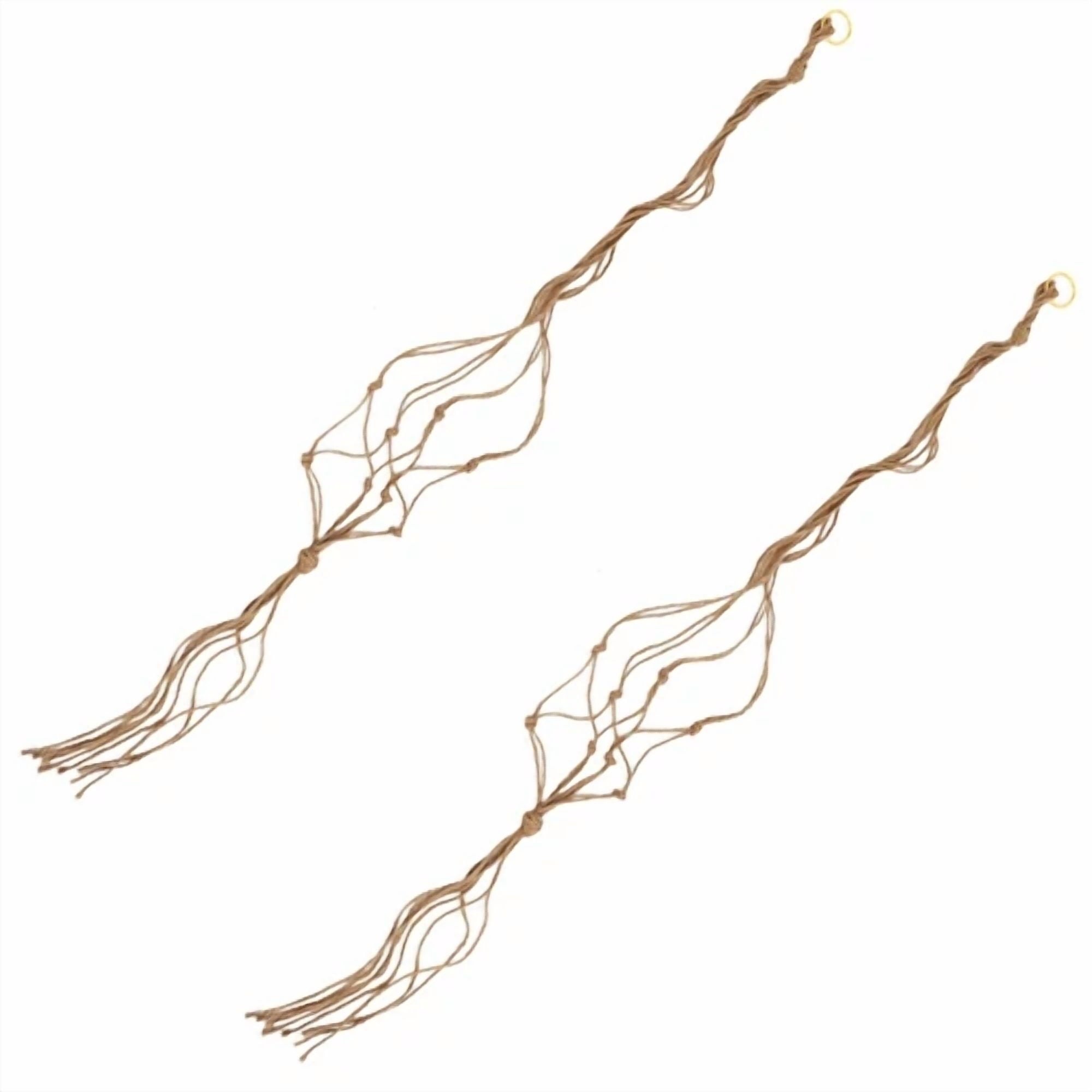 2 Pcs Plant Pot Hanger Hanging Basket Net Bag Flower Jute Hangers Outdoor