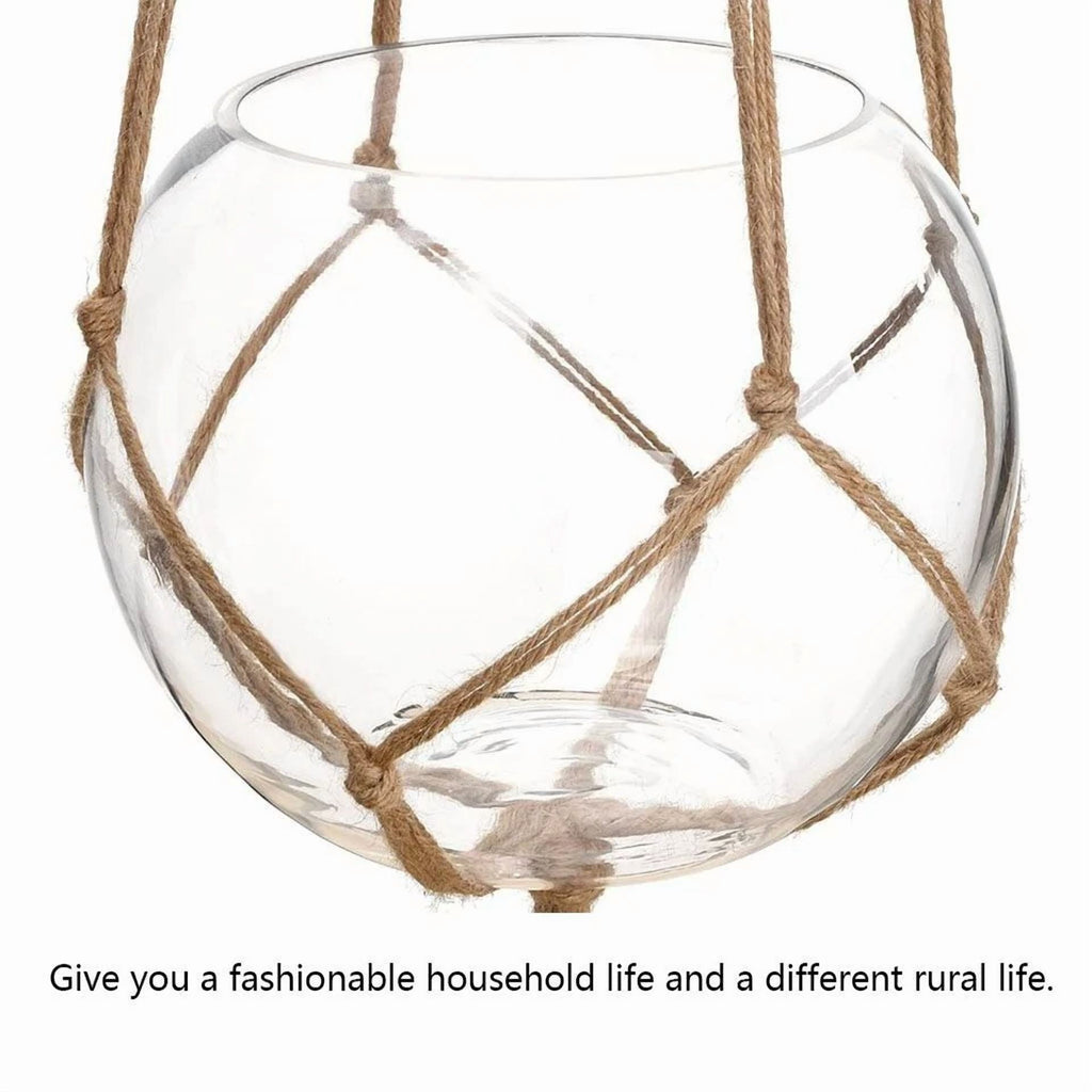 2 Pack Garden Plant Hanger Macrame Hanging Planter Basket Rope Pot Holder Decor