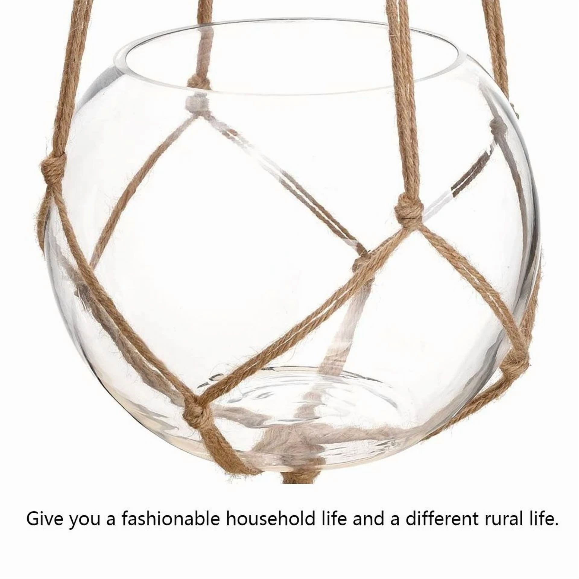 2 Pack Garden Plant Hanger Macrame Hanging Planter Basket Rope Pot Holder Decor