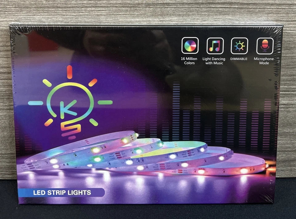 100Ft Led Strip Lights Rgb Music Sync Color Changing 100Ft, Multicolor Leeleberd