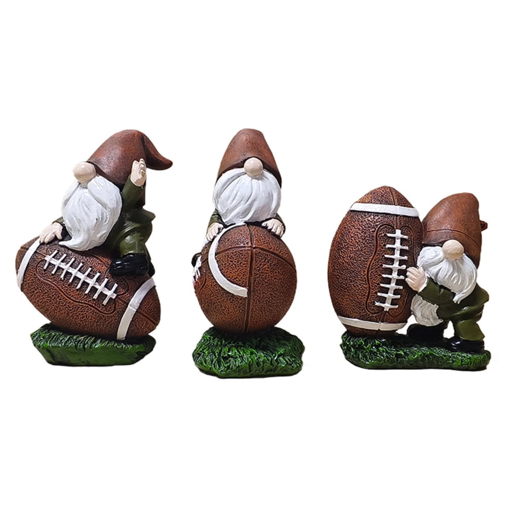 3Pcs Rugby Gnome Garden Ornament Figurine Statue Sculpture Home Garden Decor