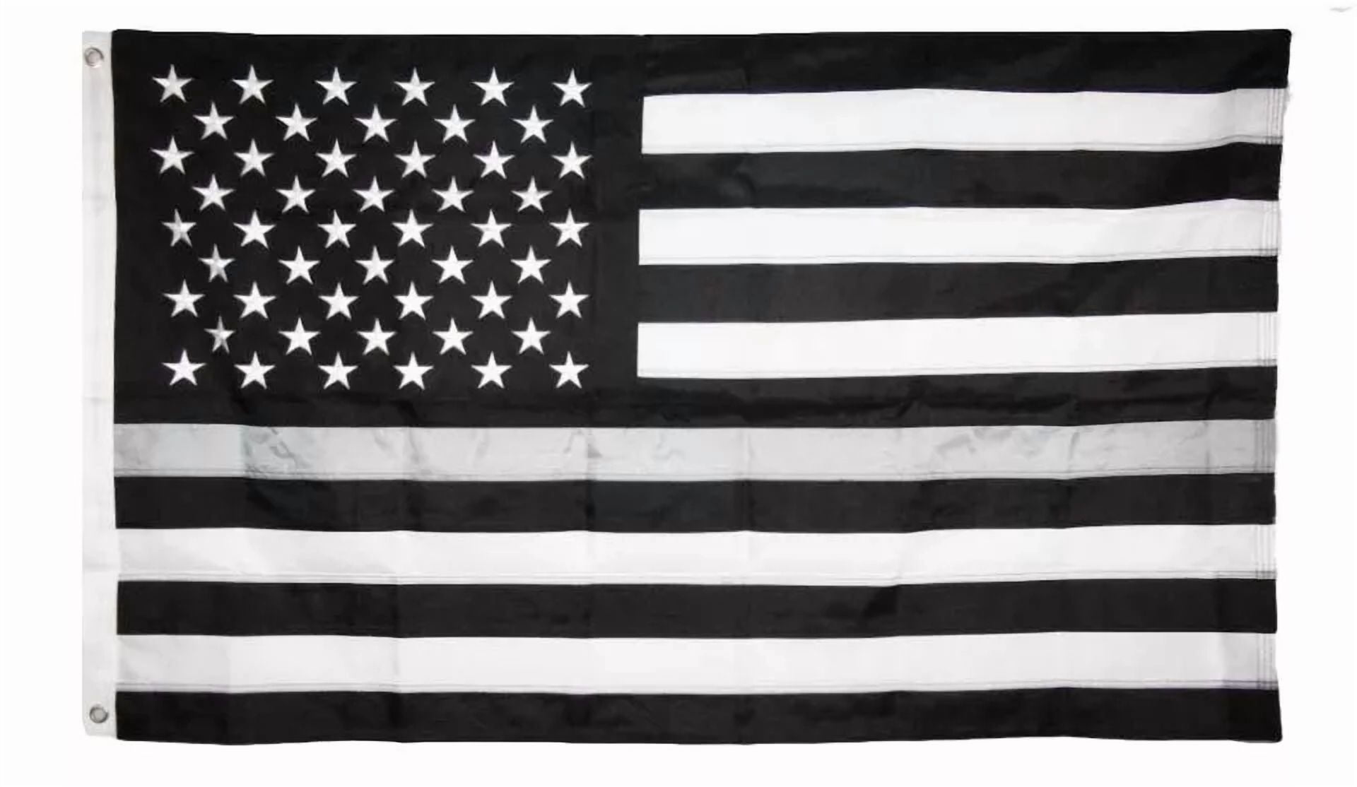 3X5 Embroidered Sewn American Usa Thin Grey Gray Line 220D Nylon Flag Grommets