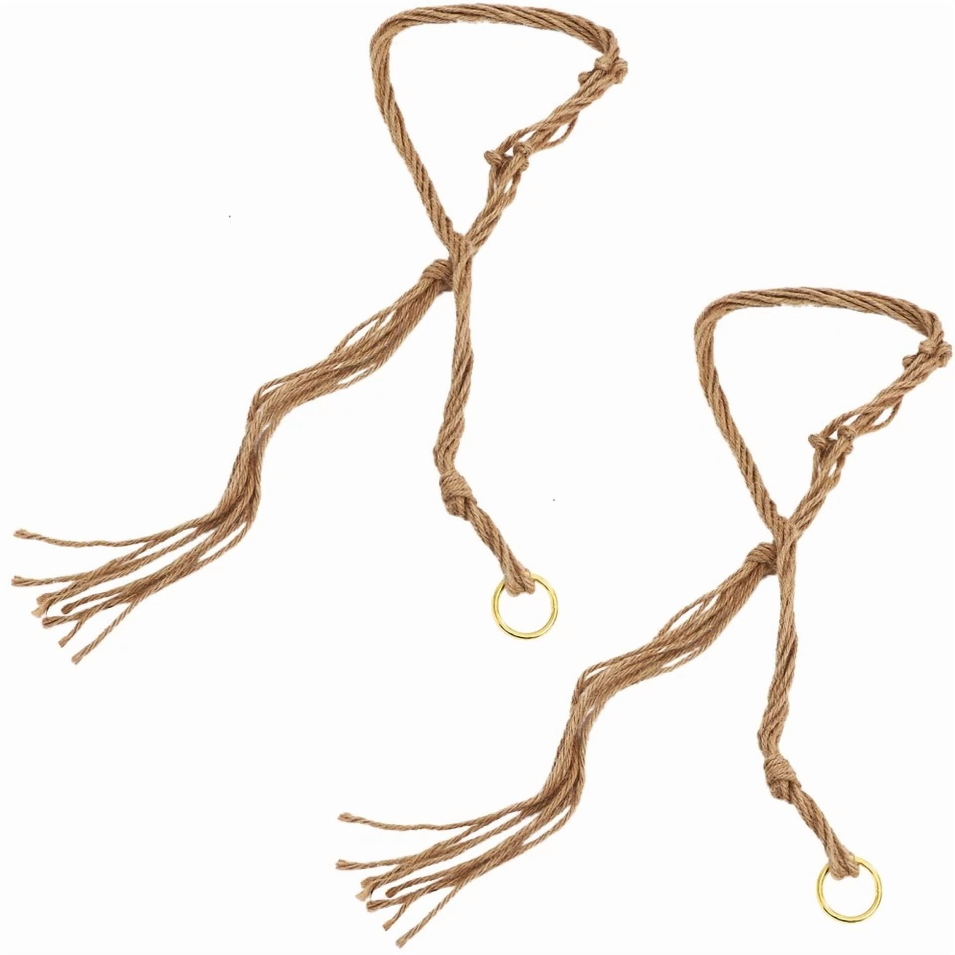 2 Pcs Hanging Basket Net Bag Indoor Planter Hangers Pot Holder Jute