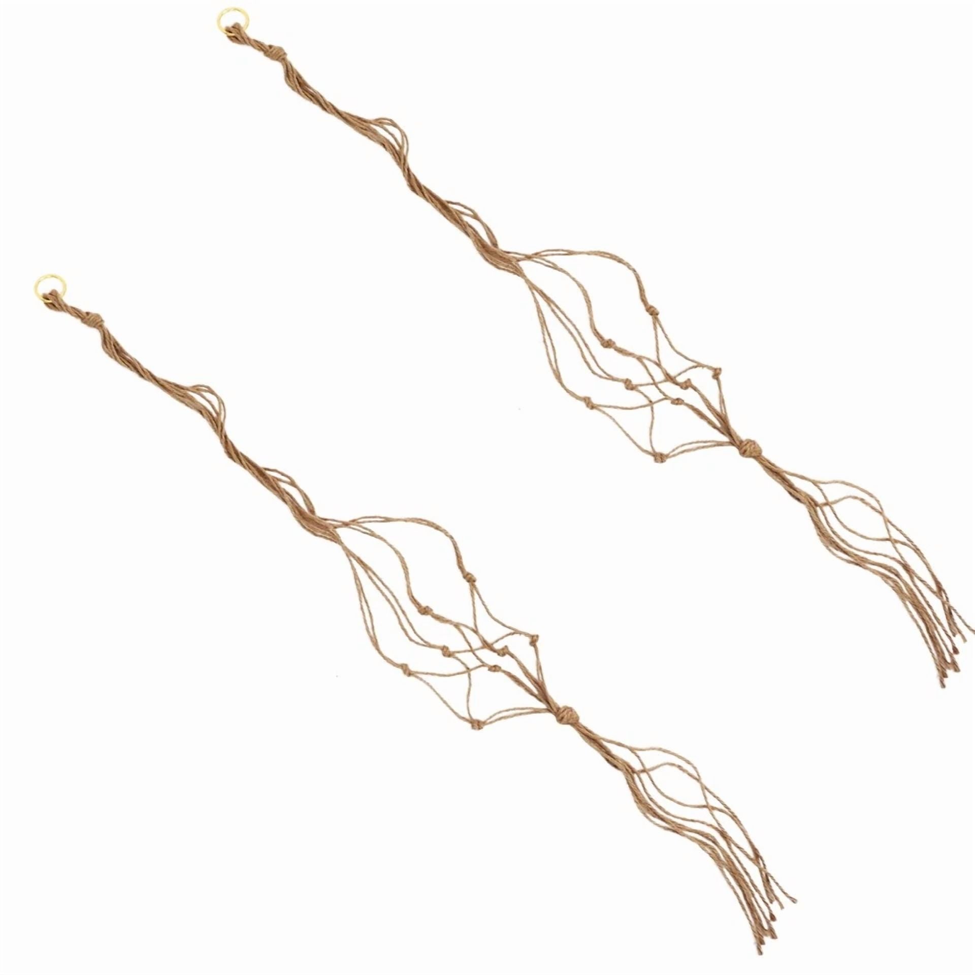 2 Pcs Flower Hanger Hanging Basket Net Bag Pot Rope Indoor Planter Hangers Jute