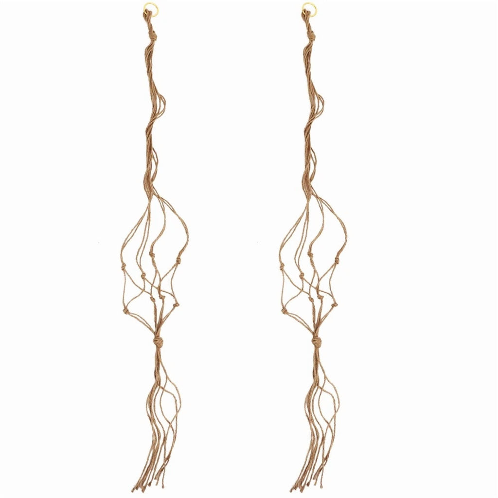 2 Pcs Hanging Basket Net Bag Flower Pot Macrame Hangers Jute Plant