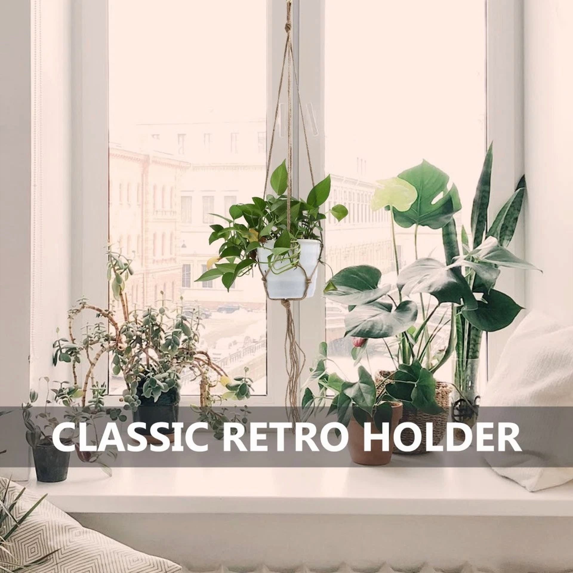 2 Pcs Hanging Basket Net Bag Jute Plant Hangers Outdoor Indoor/Outdoor