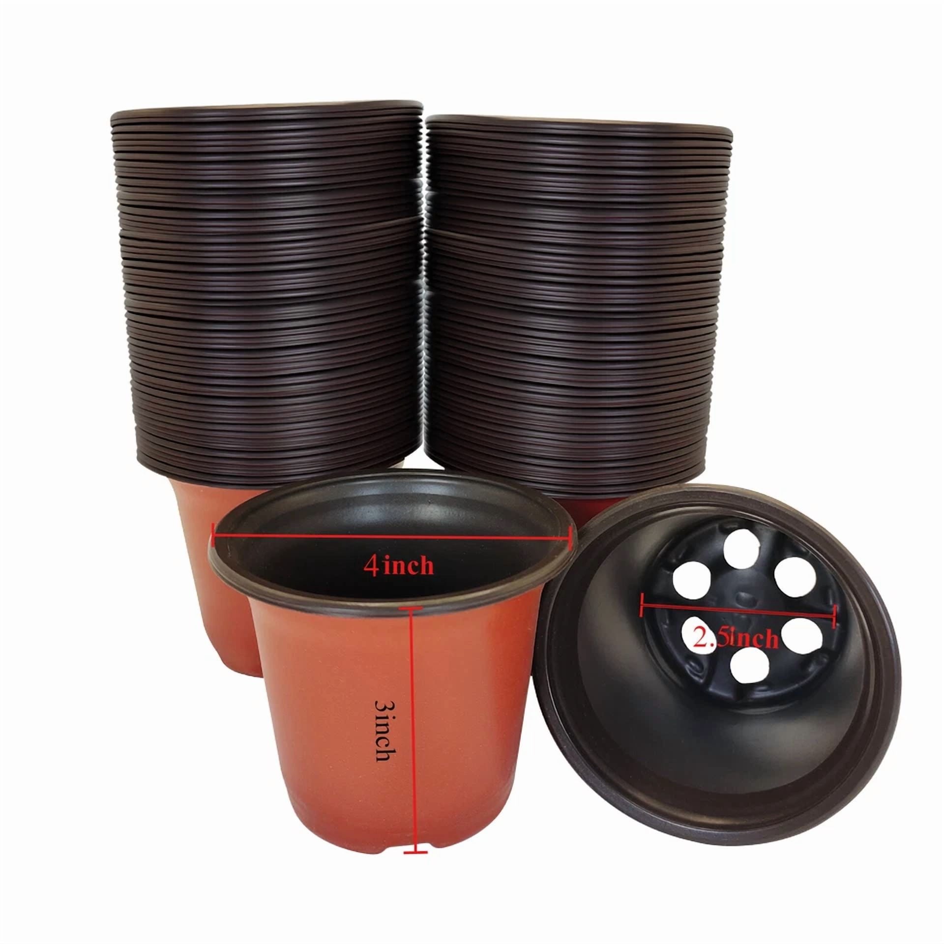 4"X3"X2.5" Plant Pots Tray Garden Nursery Plastic Flower Pot 100 Pcs