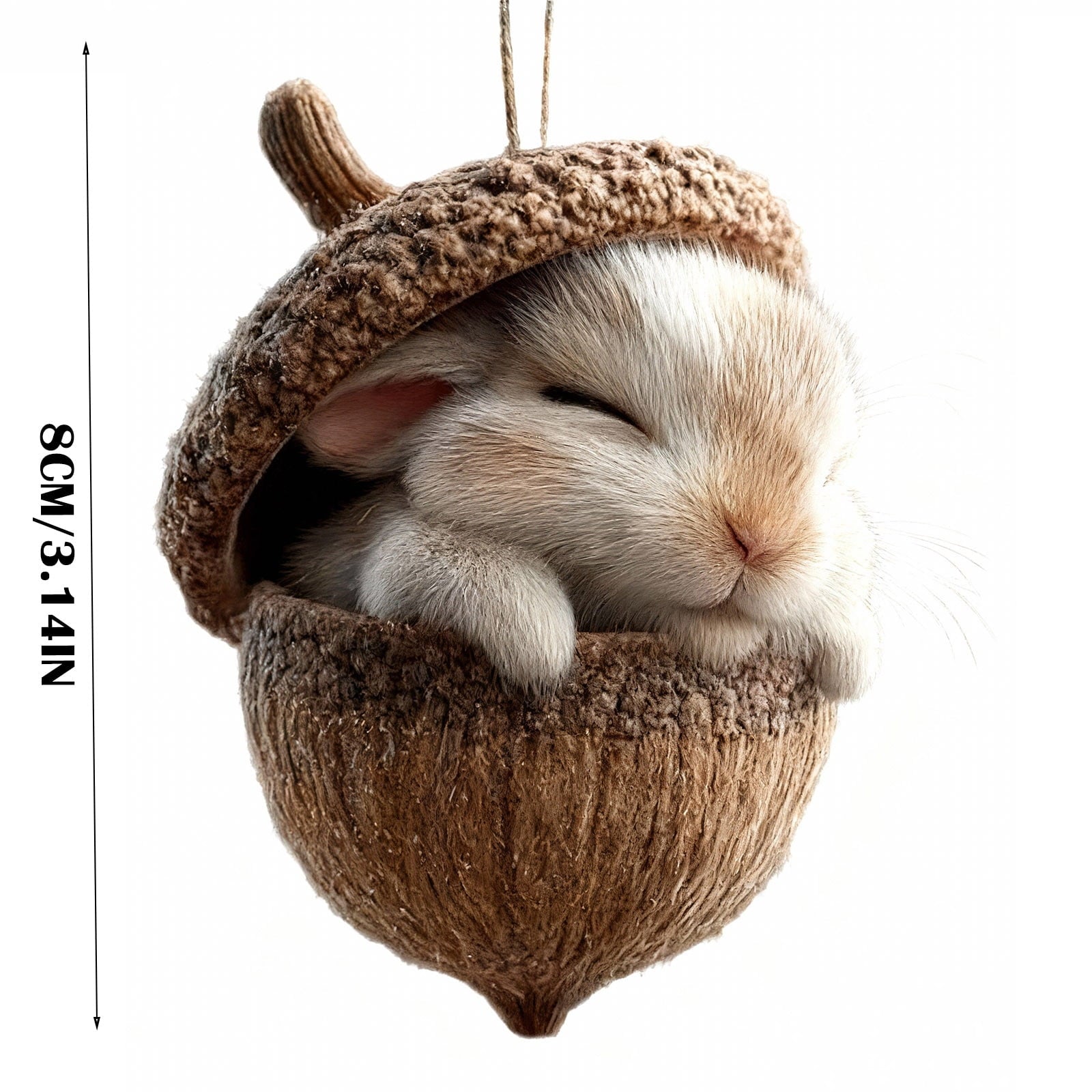 3D Resin Sculpture Forest Animal Acorn Ornaments Cozy Forest Christmas Ornaments Cute Forest Animal Christmas Trees Hanging Decorations Rustic Nature-Themed Home Decor Animal Lovers Gift B