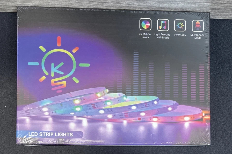 100Ft Led Strip Lights Rgb Music Sync Color Changing 100Ft, Multicolor Leeleberd