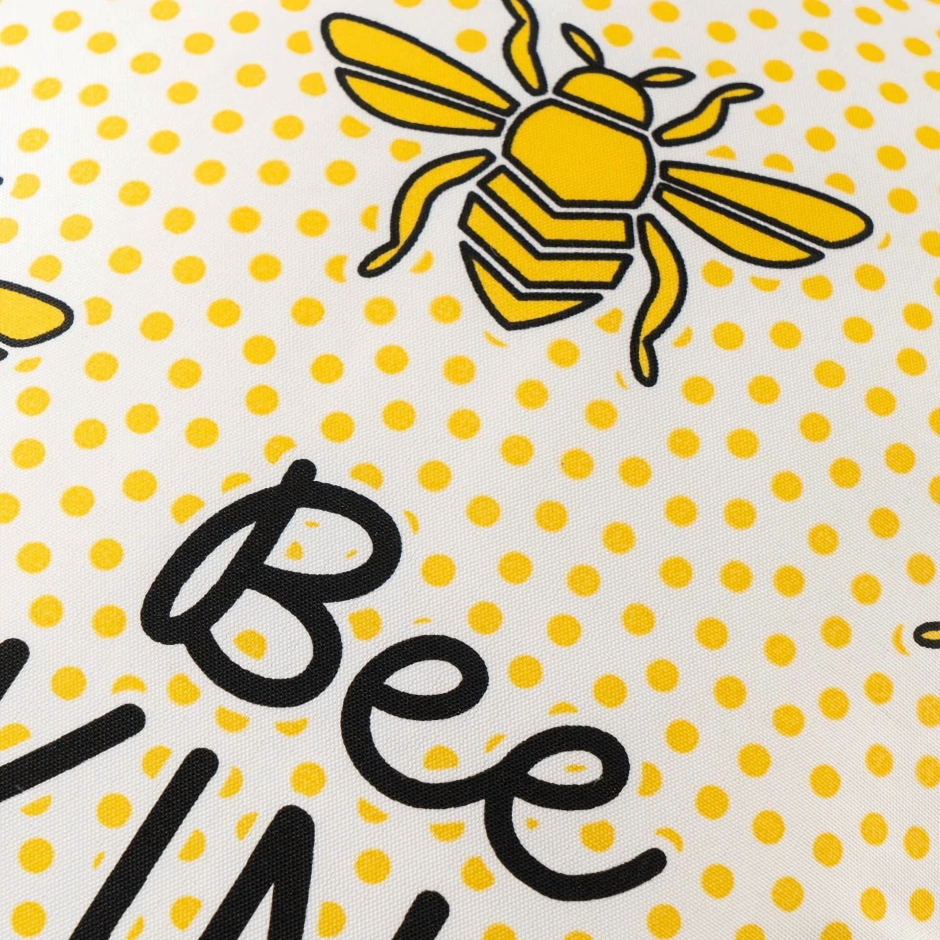 (2 Pk) Bee Kind Dots Reversible Outdoor Throw Pillow 16 Inch Multicolour Novelty